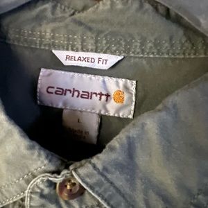 Carhartt green button down